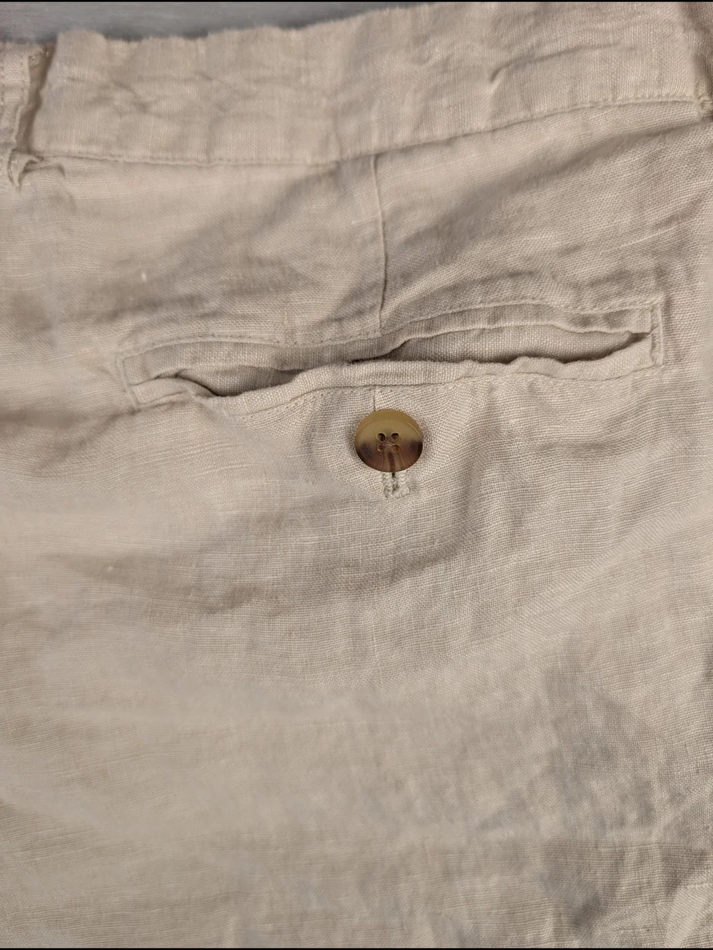 Club Room Luxury Cream Linen Men's Casual‎ Pants 40WX32 Regular Fit Straight Leg